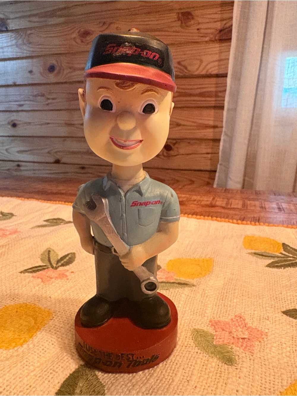 Snap-on Blue and Red Mechanic Bobblehead Figurine